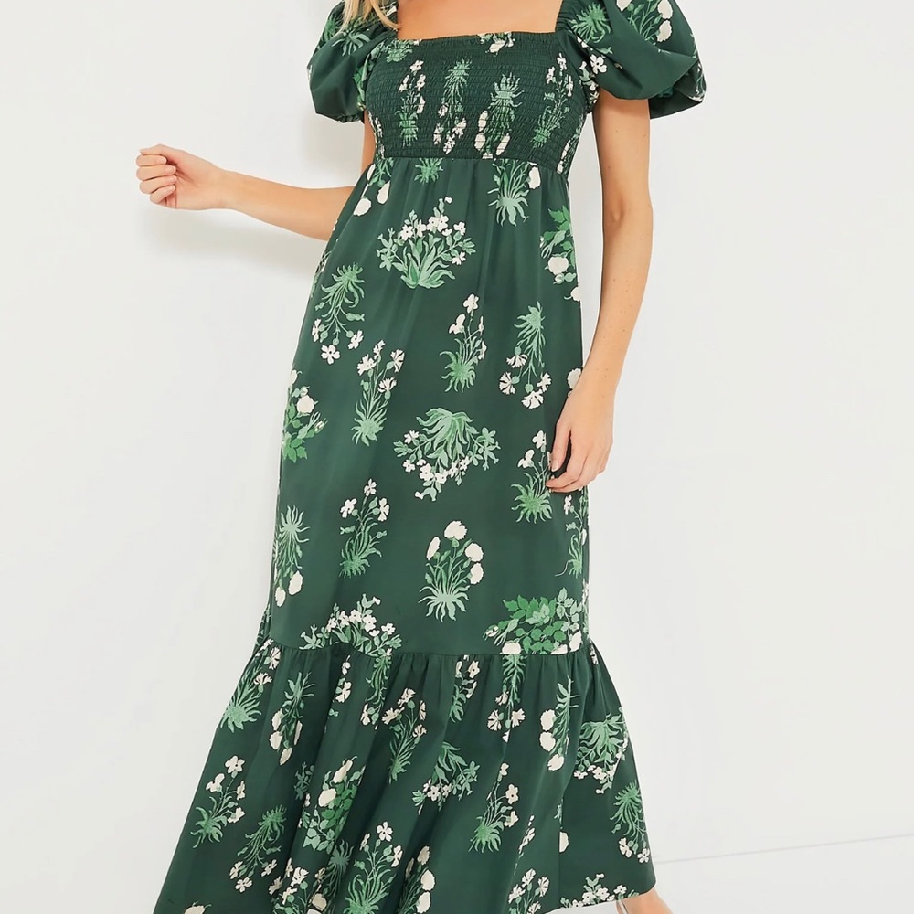 Viridian Stamped Bouquets Gabrielle Dress NWT tuckernuck dress XS